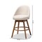 Baxton Studio Carra Beige Upholstered Walnut-Finished Wood Swivel Counter Stool, PK2 157-9653 - alternate 2